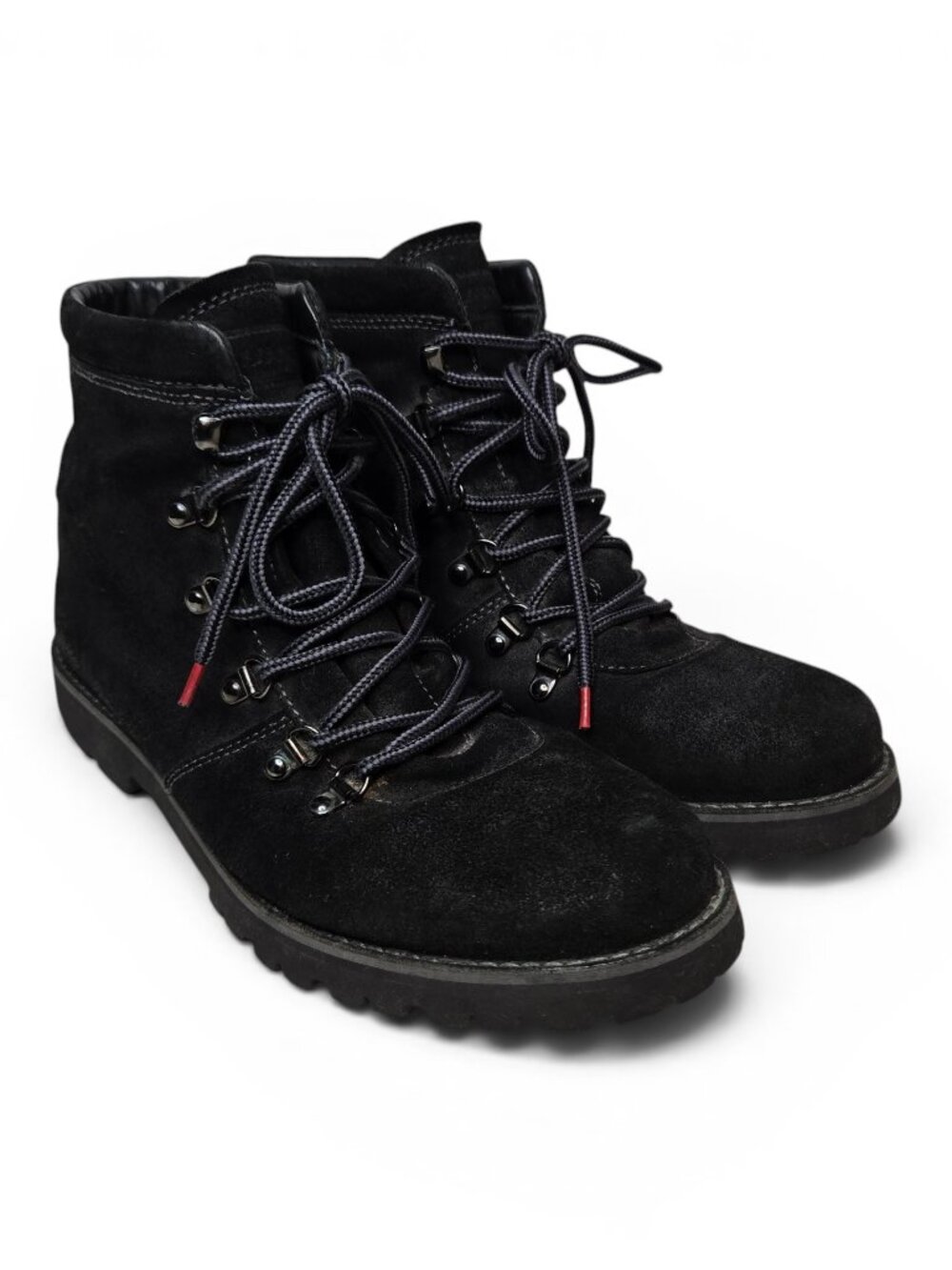 Hunter Macnie Rare Black Burnished Suede Vibram Sole Hiking Boots Lace Up 10